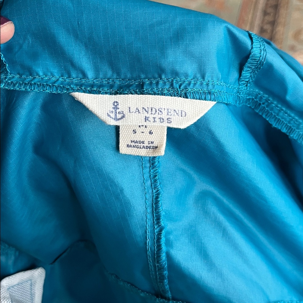 Turquoise Blue Girls Raincoat - Picture 7 of 7
